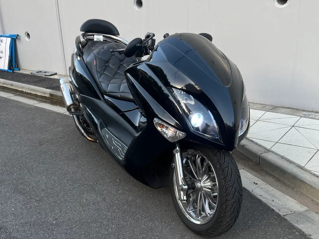 値下げ！値下げ交渉可！マジェスティ125 fi ロンホイキット　ワイヤー等 NCY CNCロンホイキット銀[10cmロング]ズーマー/AF58[キャブ車/Fi
