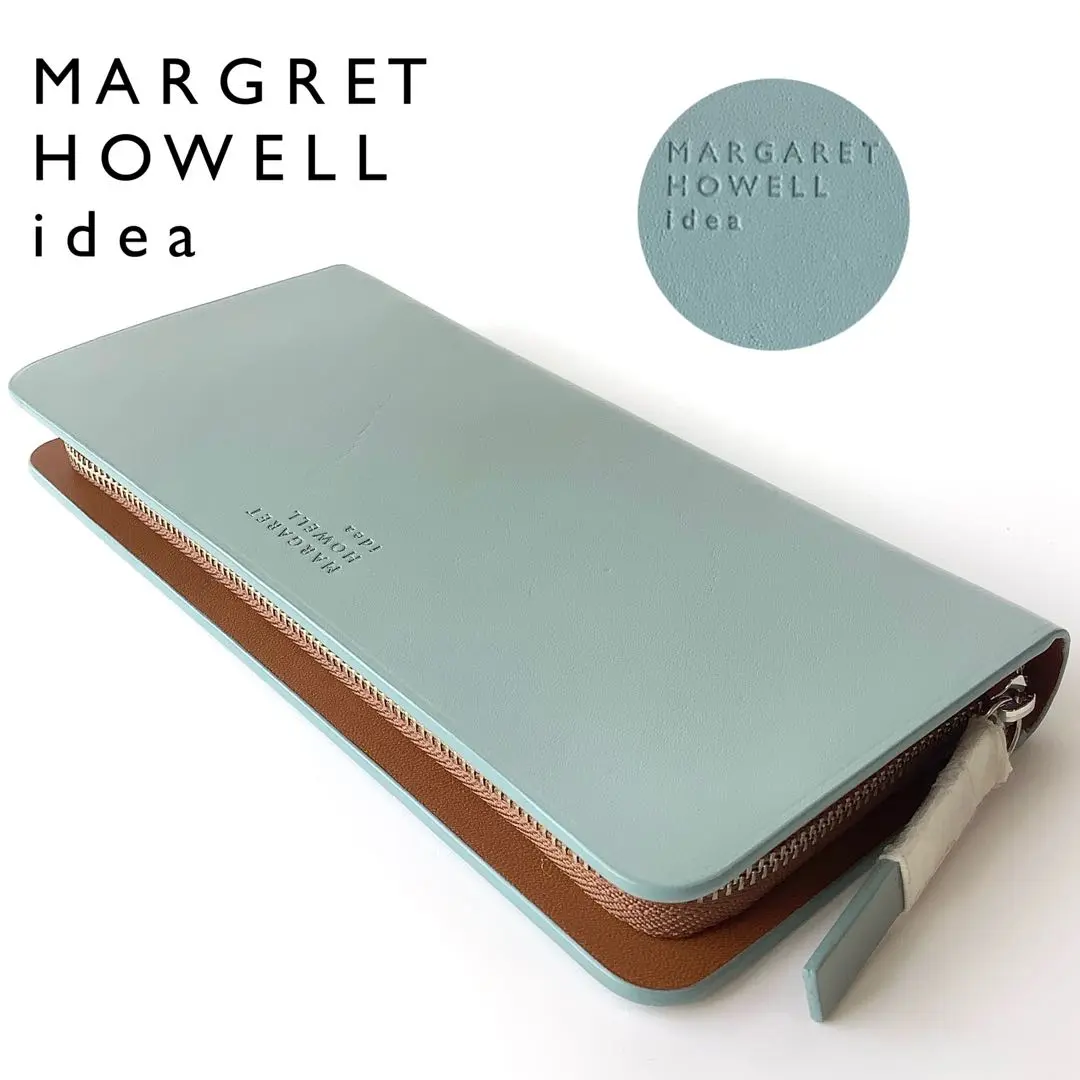 【美品】　MARGARET HOWELL idea 長財布 ターコイズブルー MARGARET HOWELL idea 【正規販売店】MARGARET ホーサ L字