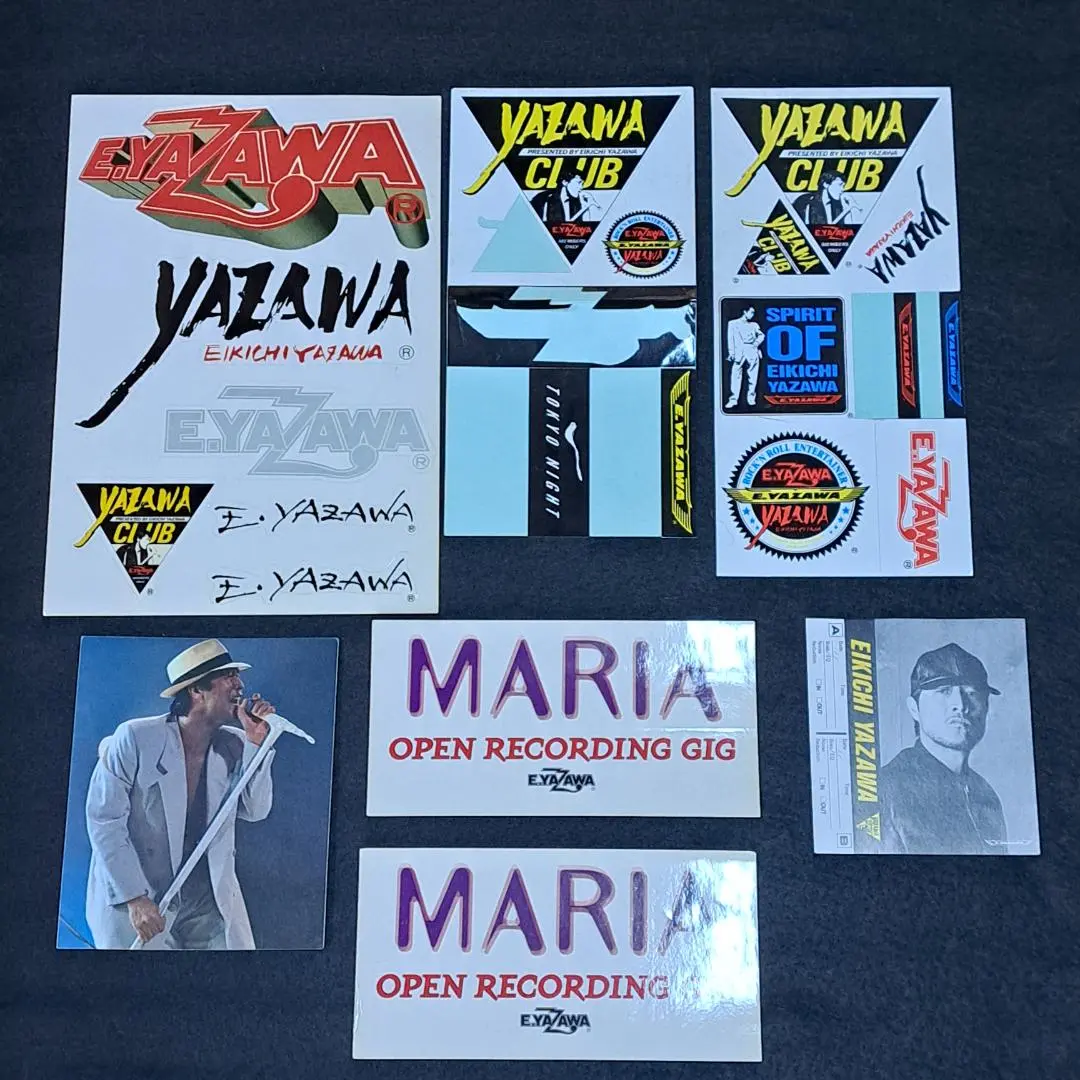 矢沢永吉 E.YAZAWA グッズセット ステッカー・ポストカードセット・ノート E YAZAWA / カンパニーロゴ / 紺＆紫2枚セット【防水・ライン