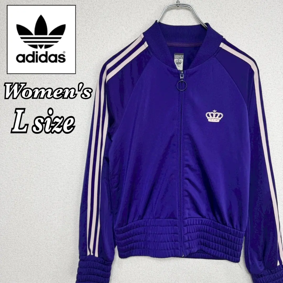 【希少】adidas トラックジャケット ベロア パープル系 2XL adidas - Adidasアディダス ベロアトラックジャケット 紫