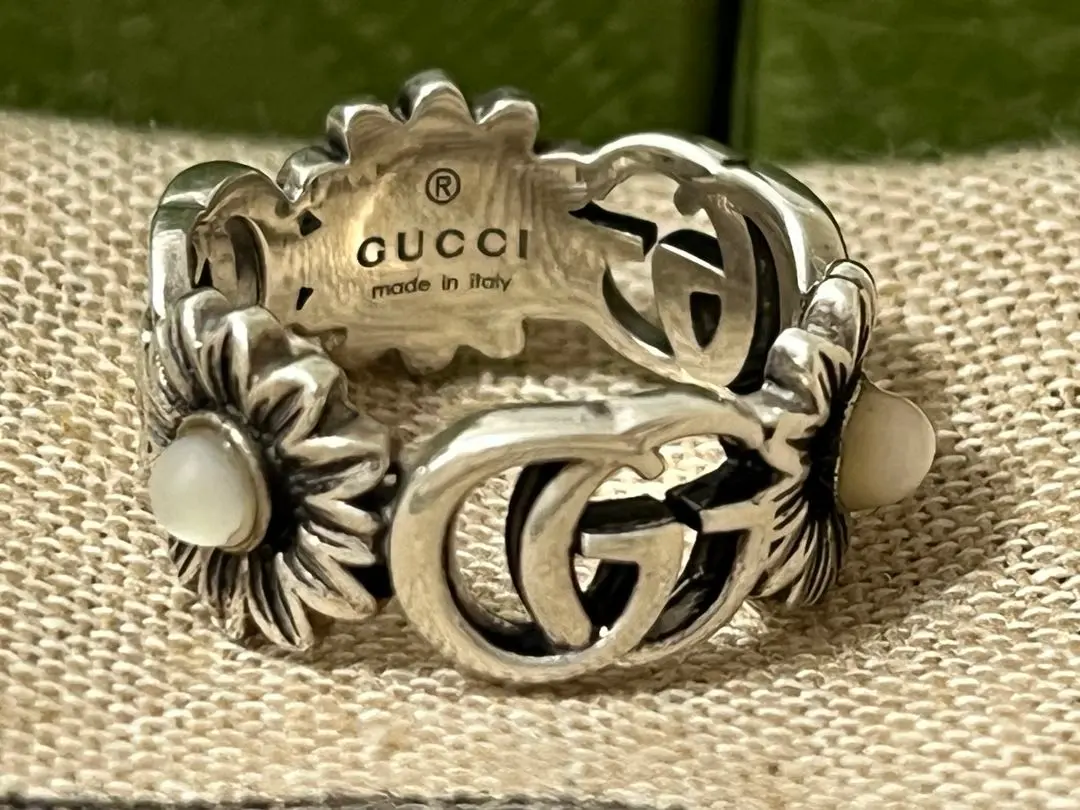 【国内発送★GUCCI】ダブルG マザー・オブ・パール リング 楽天市場】GUCCI グッチ ダブルG マザーオブパール リング