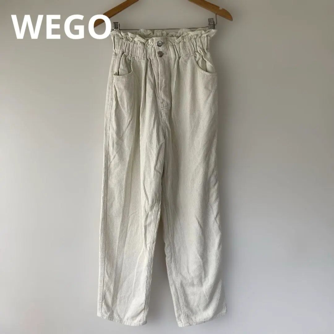 Thumbnail of WEGO High Waist Corduroy Casual Pants - White - M