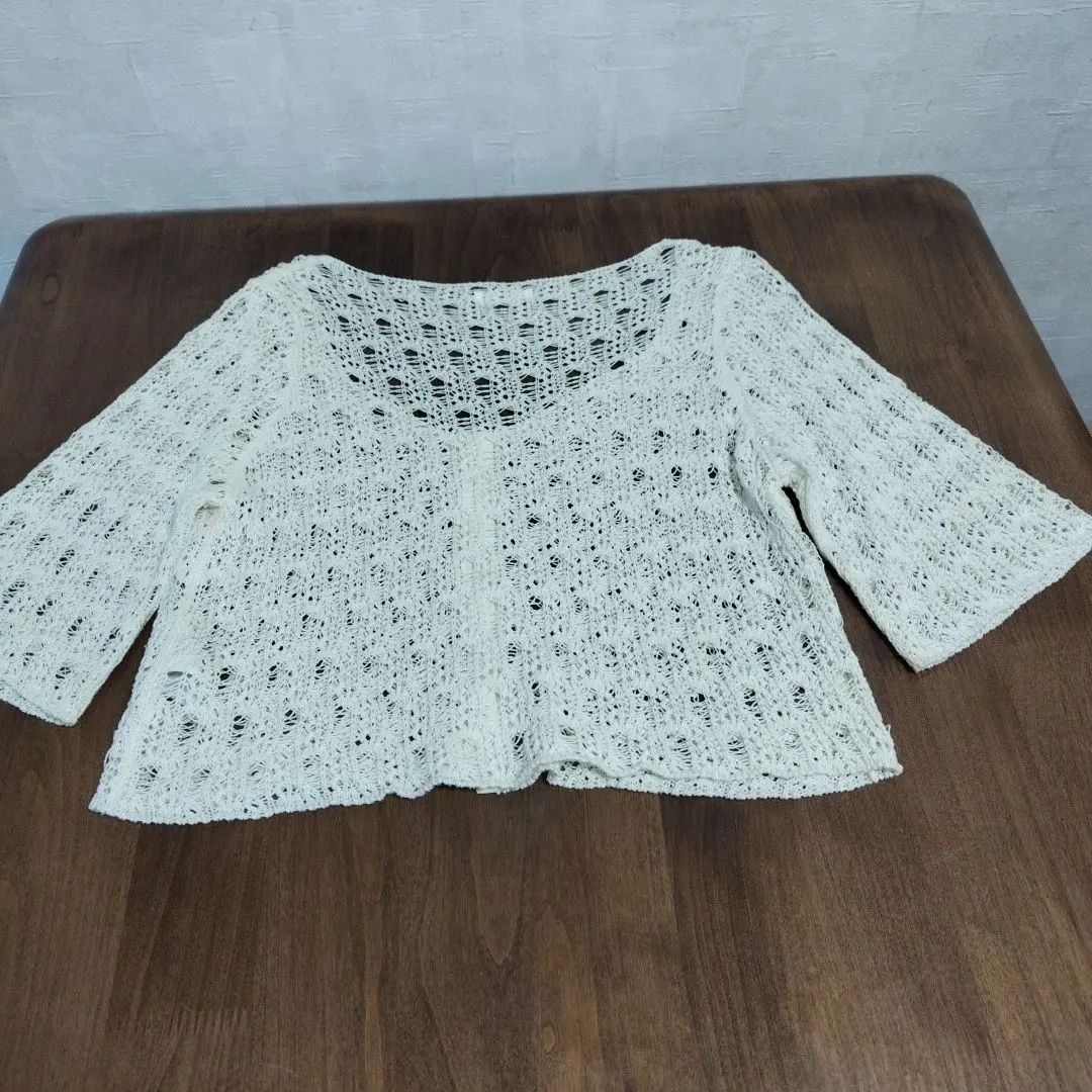 Thumbnail of Lace Cardigan / Bolero / Three-quarter Sleeve / Ivory / Made in Japan / Size 40 / L