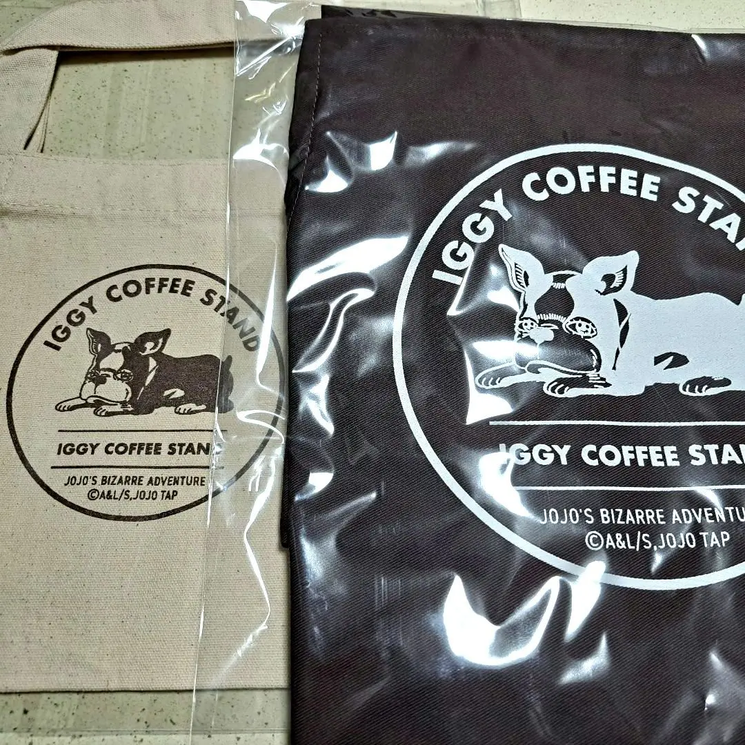 新品・未使用】ジョジョの奇妙な冒険ジョジョイギーエプロン焦茶☆