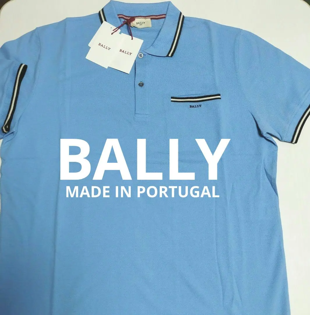 【未使用】BALLY バリー ロゴ刺繍 ポロシャツ ネイビー XL ルーマニア製 未使用】BALLY バリー ロゴ刺繍 ポロシャツ ネイビー XL