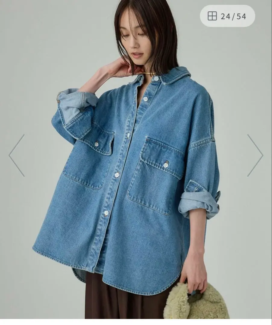 【美品】BABYLONE 牛仔大襯衫 的縮圖