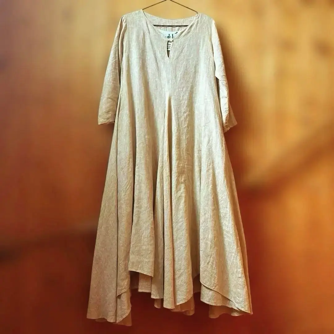 porto ponpone 麻100% フレアロングワンピース　オレンジ系 2025年最新】ポルトポンポーネの人気アイテム - メルカリ