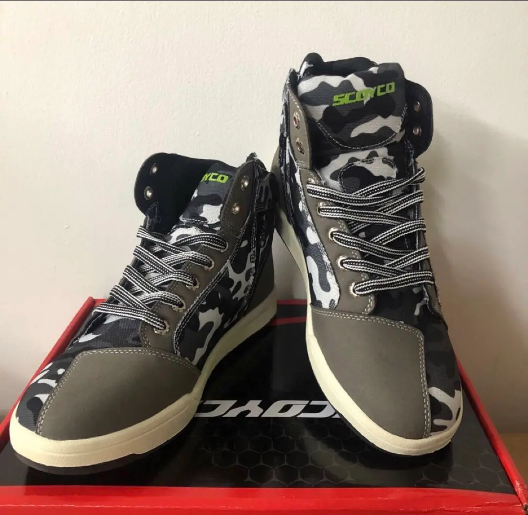★美中古HONDA×RSタイチ　コラボライディングシューズグレー 25cm★ DRYMASTER ARROW SHOES(23 ブラック/レッド): ウェア・グッズ