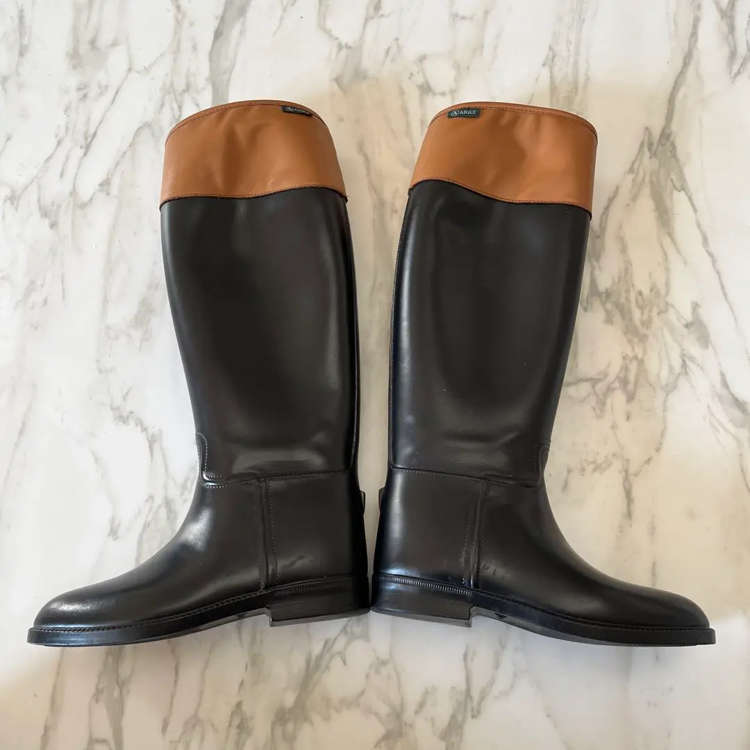 25.5～26㎝★美品 AIGLEレインブーツ41エーグル ロングブーツ 長靴 25.5～26㎝☆美品 AIGLEレインブーツ41エーグル ロングブーツ 長靴