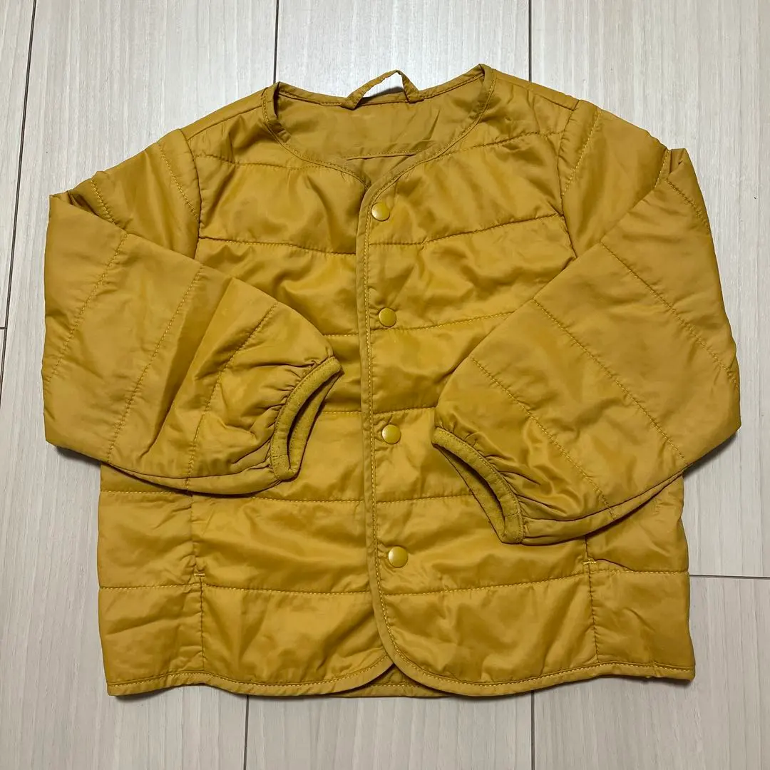 UNIQLO 絎縫外套 80cm 黃芥末色 的縮圖