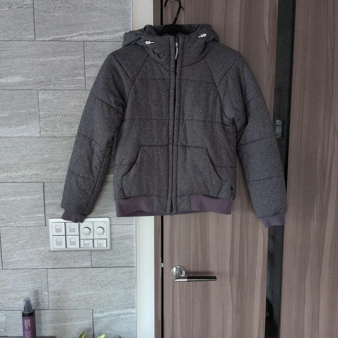 Thumbnail of Gray hooded down jacket