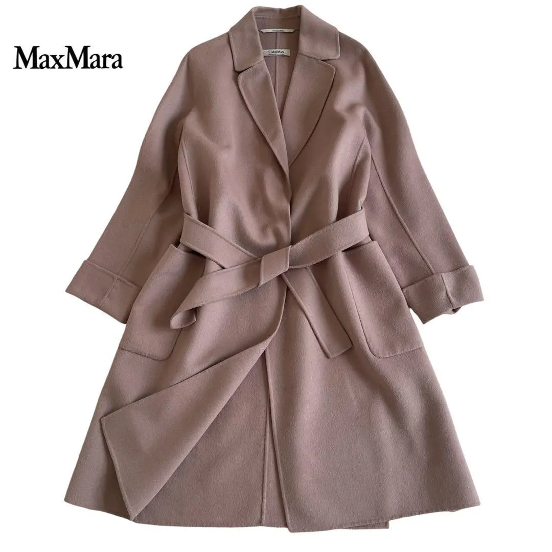 S MAX MARA Cuito a Mano 長款大衣 裹身 腰帶 42 的縮圖