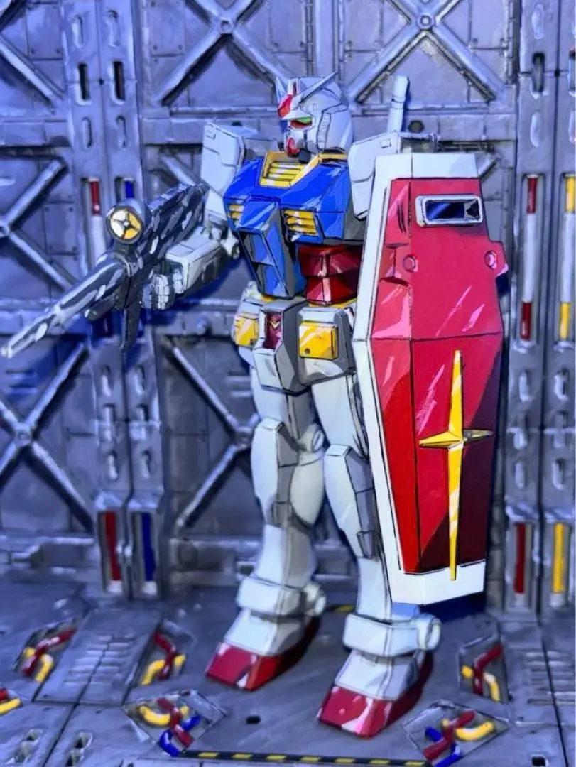 ガンプラ アニメ塗り　RX-77-2 RX-78-2 RX-75 スタンド付き ガンプラ アニメ塗り ガンダムRX-77-2 ガンキャノンRX-78-2