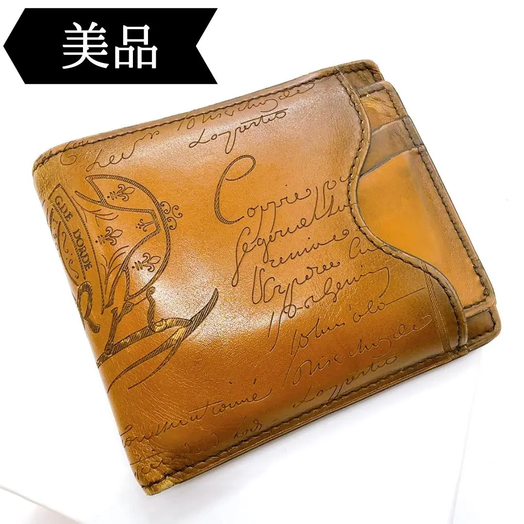 ◇Berluti◇皮革/Calligraphy/雙摺錢包/鈔票夾/棕色/錢包 的縮圖