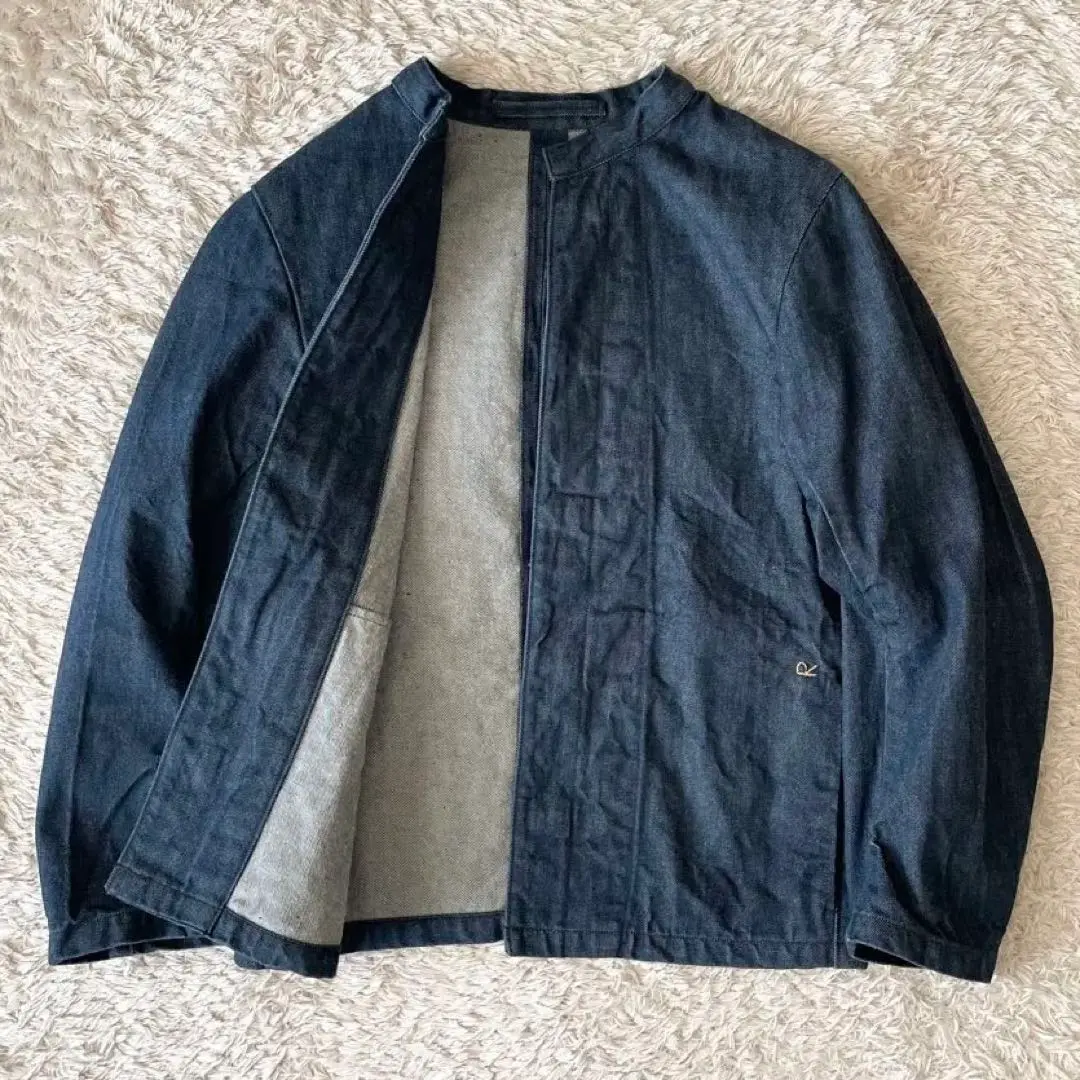 美品　近年　45R　モールサージストレッチカバーオール　ジャケット　インディゴ 45rpm カバーオール デニムジャケット 青系 インディゴブルー