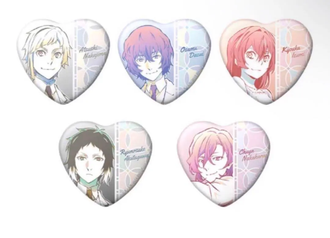 Thumbnail of Bungo Stray Dogs Trading Heart Can Badge, 1st Edition (1 BOX), Unopened