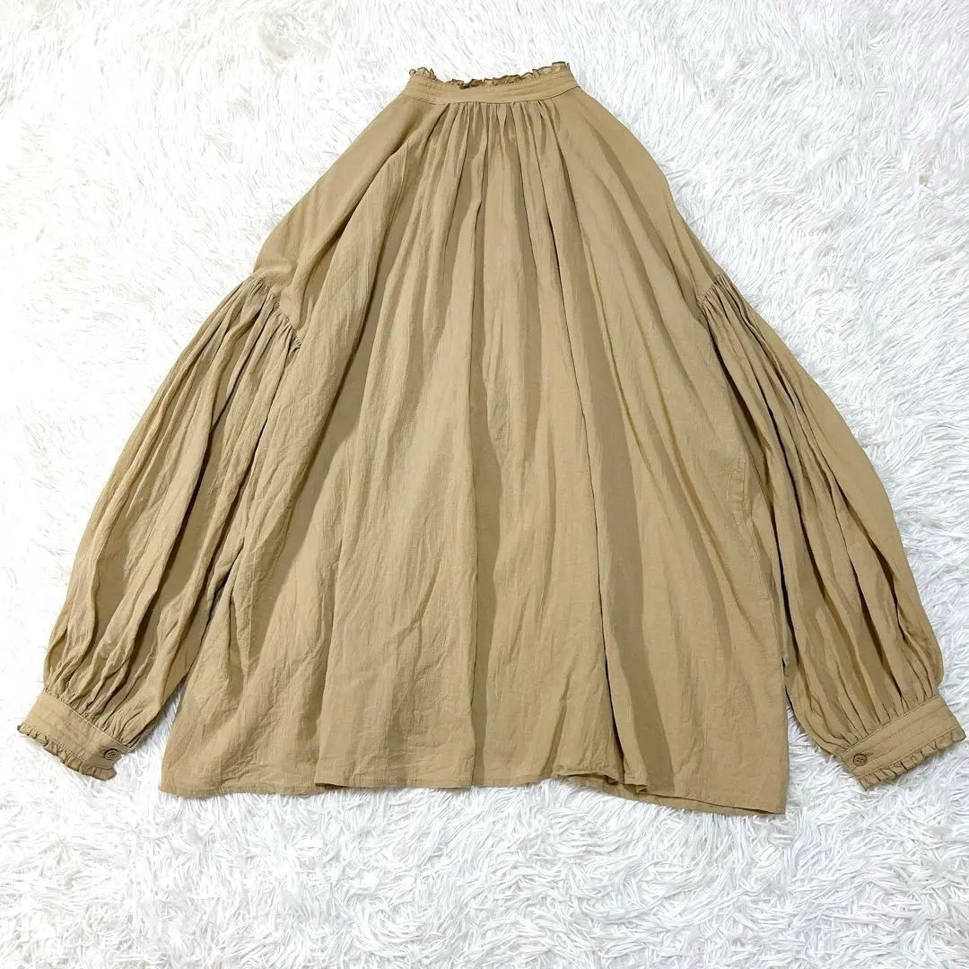 Thumbnail of 【Popular • 24SS】Whim Gazette 2-Way Gather Blouse, Camel Beige