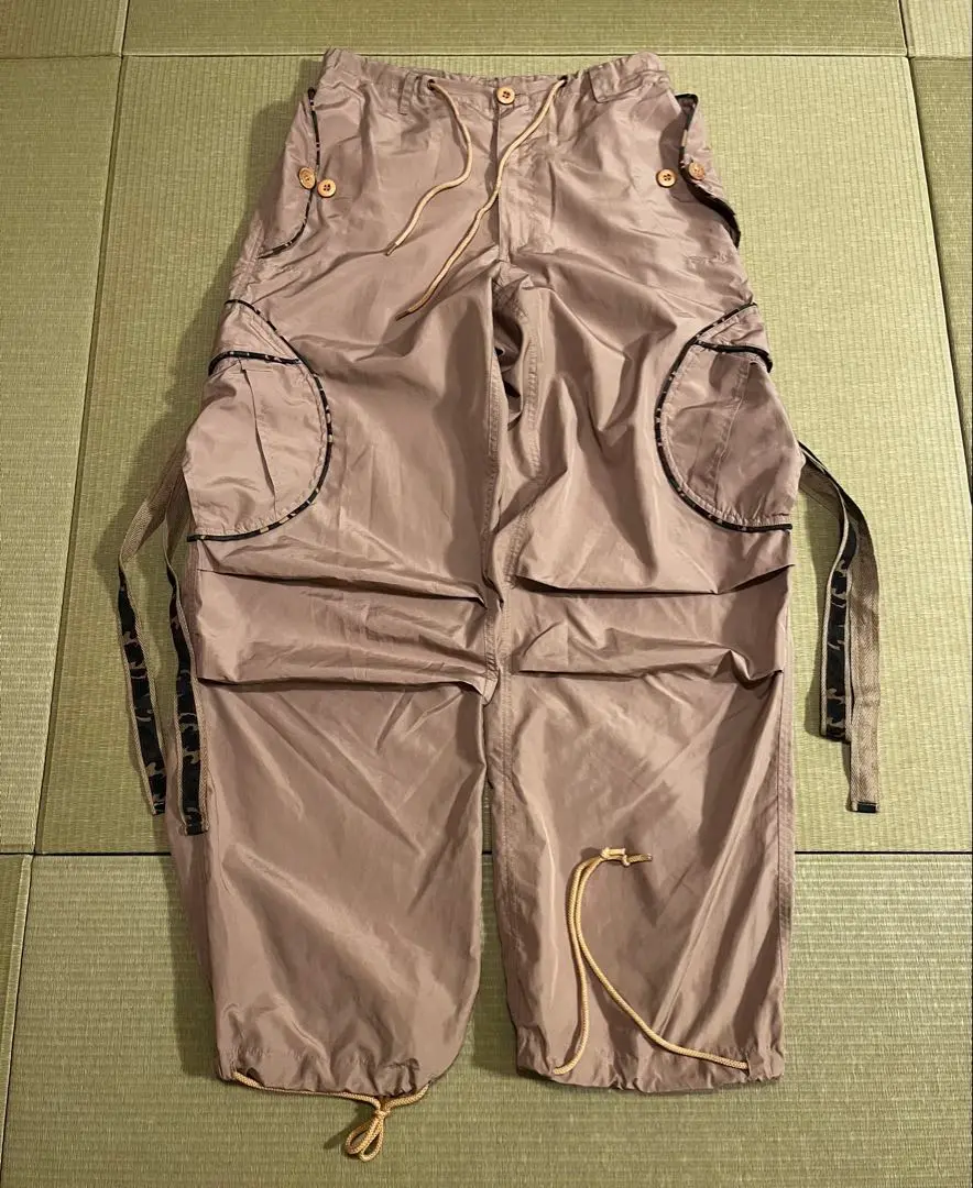 Y2K テック 古着 UFO カモ柄 パラシュート カーゴハーフパンツ