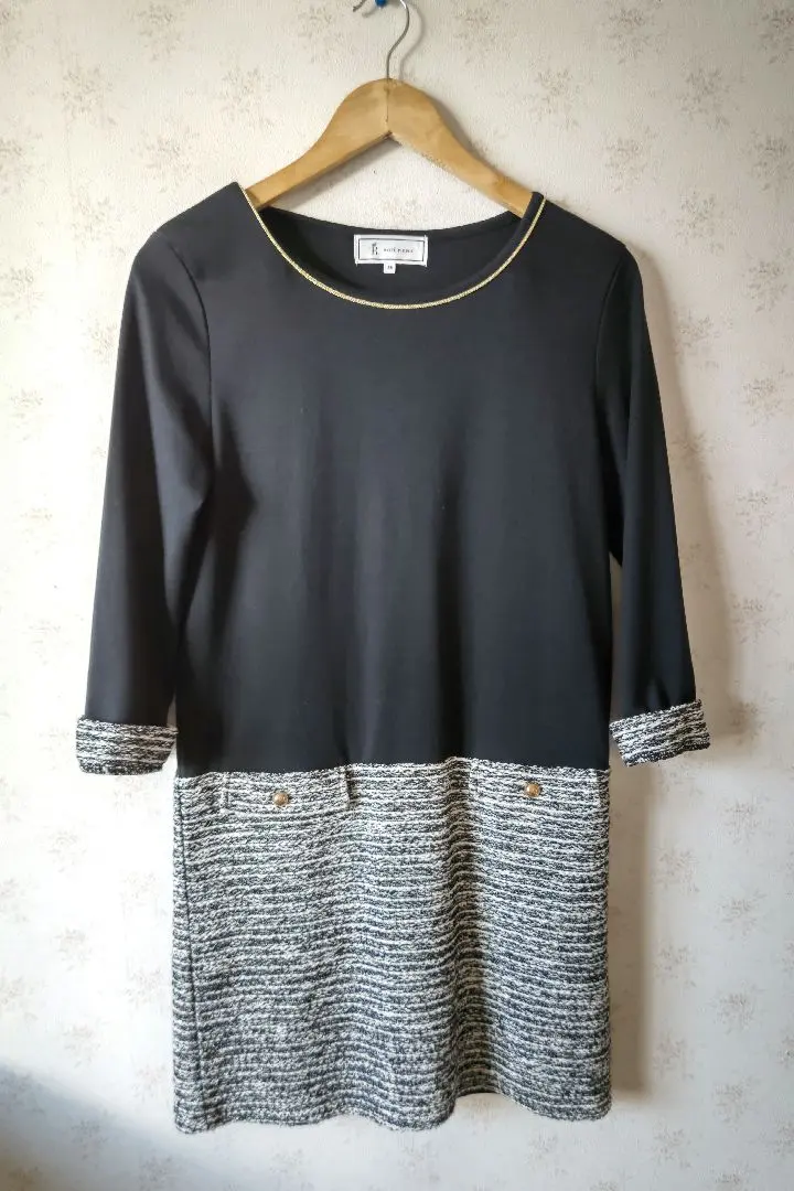 Thumbnail of ☆ Rope Picnic Long Sleeve Knee-Length Dress Black Tweed-Style 38 M ☆