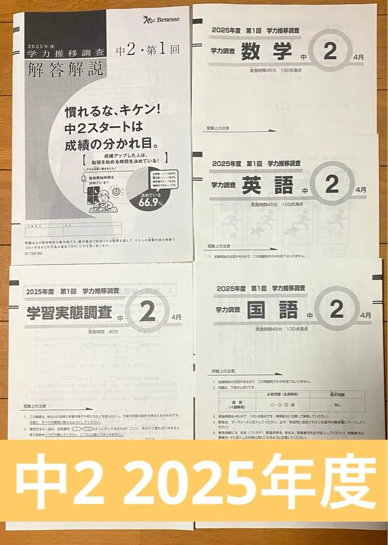 2025年最新】ベネッセ 学力推移調査 中2 4月の人気アイテム