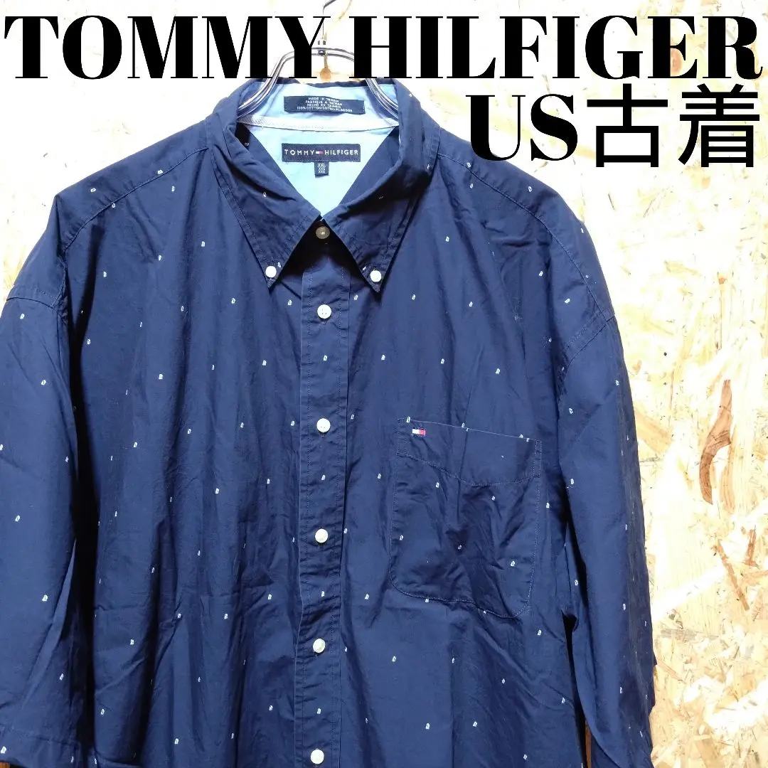 Thumbnail of Tommy Hilfiger US vintage short sleeve shirt, all-over print, large size 2XL