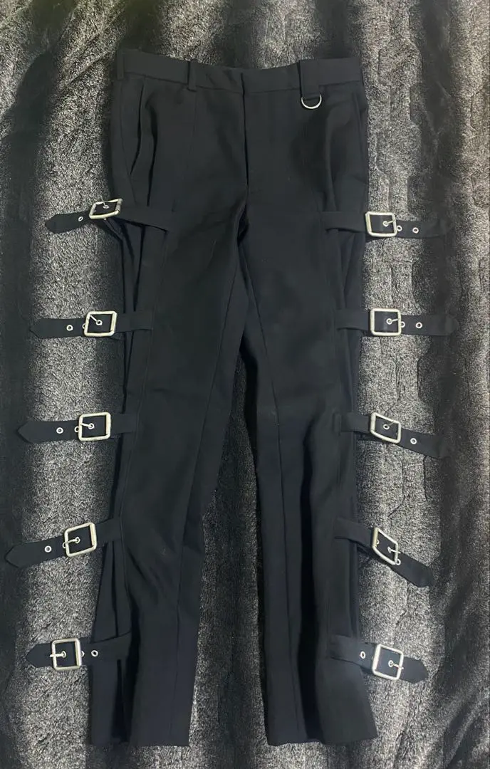 極美品✨ジョンローレンスサリバン 21AW ボンテージパンツ ブラック 44 極美品✨ジョンローレンスサリバン 21AW ボンテージパンツ