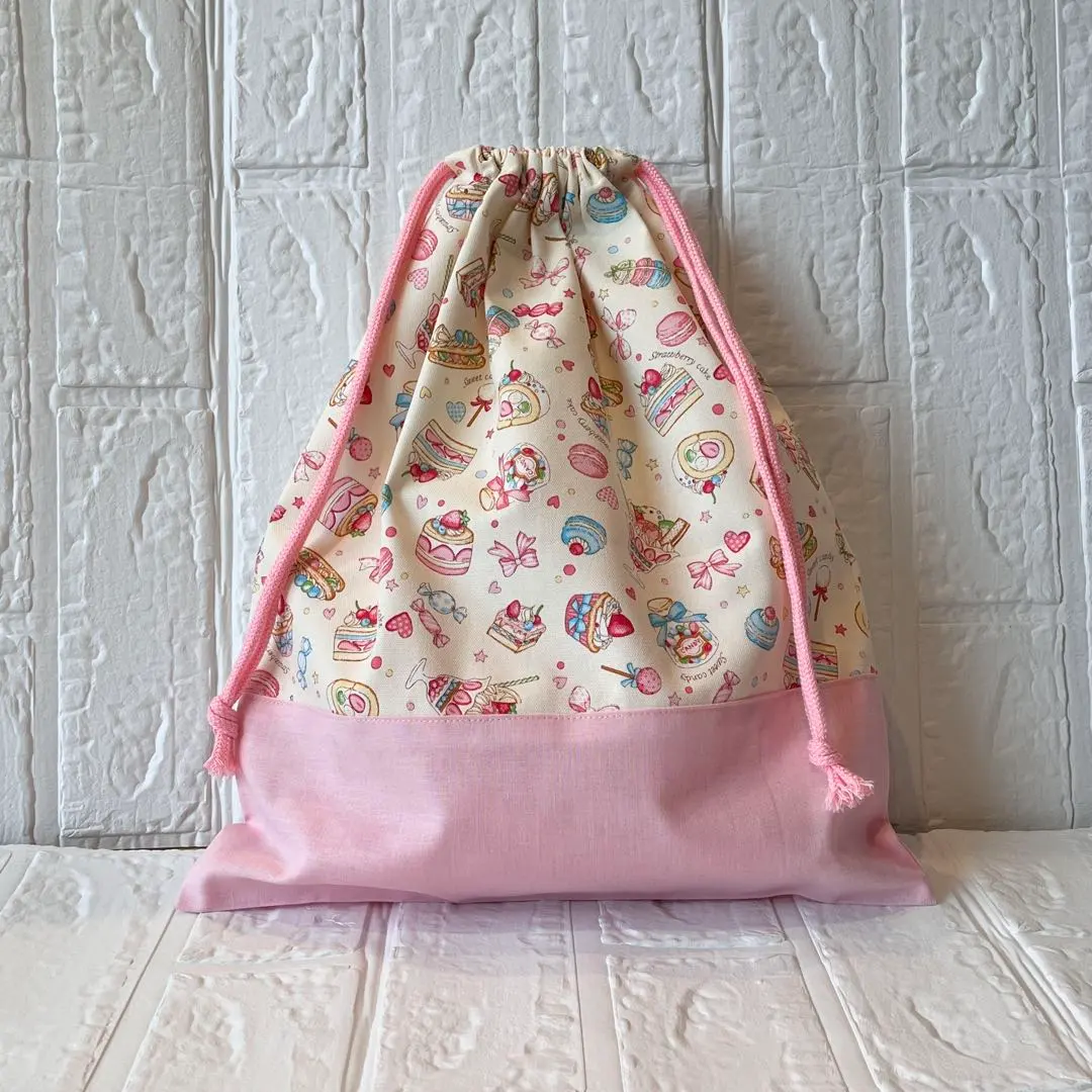 Thumbnail of ☆ Handmade C211 ☆ 35 x 30 cm Sweets Pattern Gym Clothes Bag / Changing Clothes Bag / Drawstring Bag