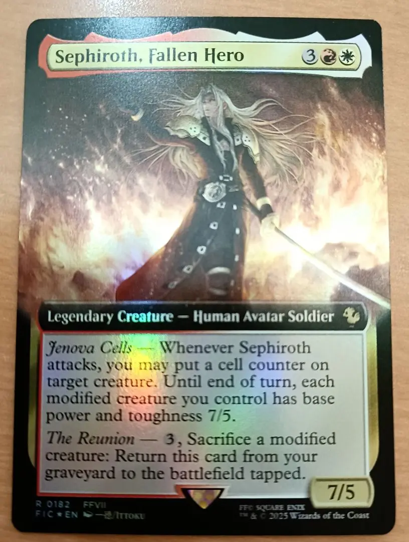 墜ちた英雄、セフィロス 拡張アートFoil ファイナルファンタジー FFVII FOIL] 墜ちた英雄、セフィロス/Sephiroth, Fallen Hero (拡張