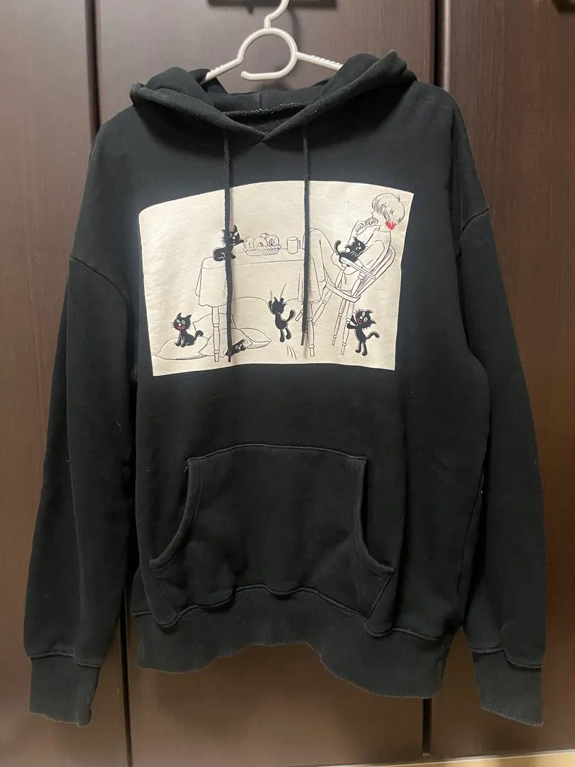Thumbnail of LEVEL4 Kiyoneko Hoodie (Black) Pullover - Women's + Silver Tape
