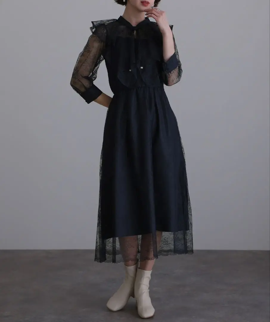 N*☽様 ATTRACTIVE LACE DRESS アメリビンテージ　S-M ATTRACTIVE LACE DRESS（ワンピース）｜Ameri（アメリ）の