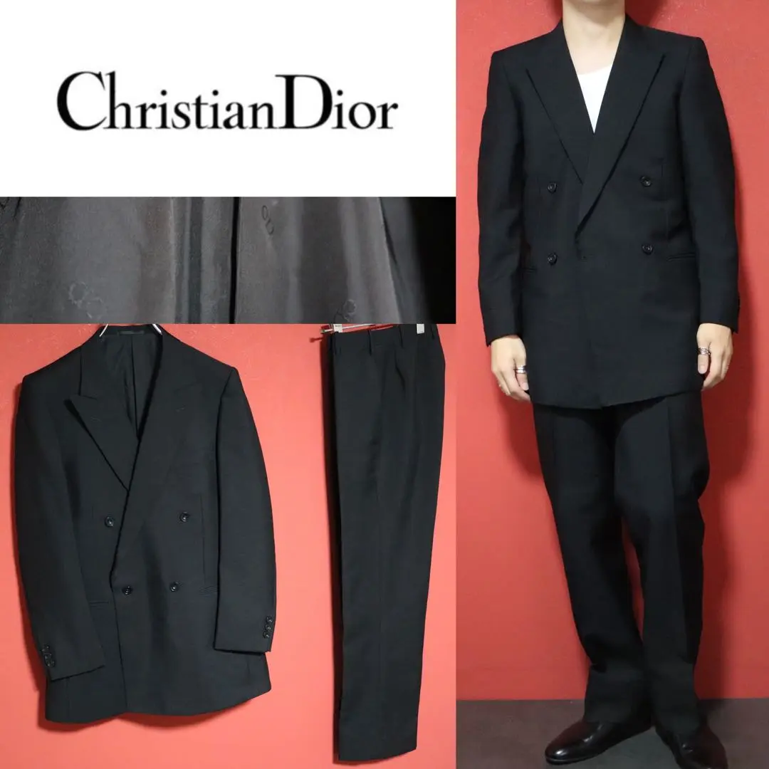 希少 クリスチャンディオール CHRISTIAN DIOR スーツ 黒 ブラック