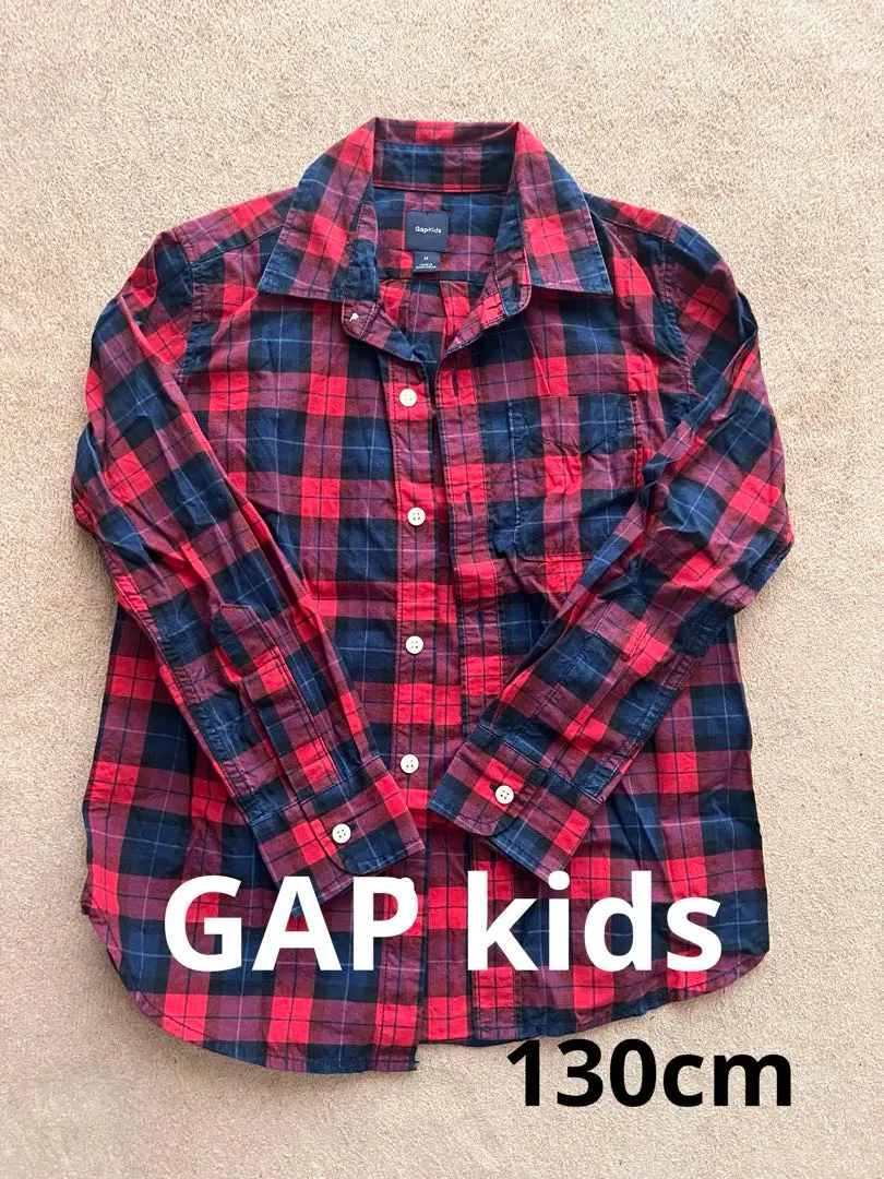 Thumbnail of GAPkids Long Sleeve Check Shirt, Red, 130cm
