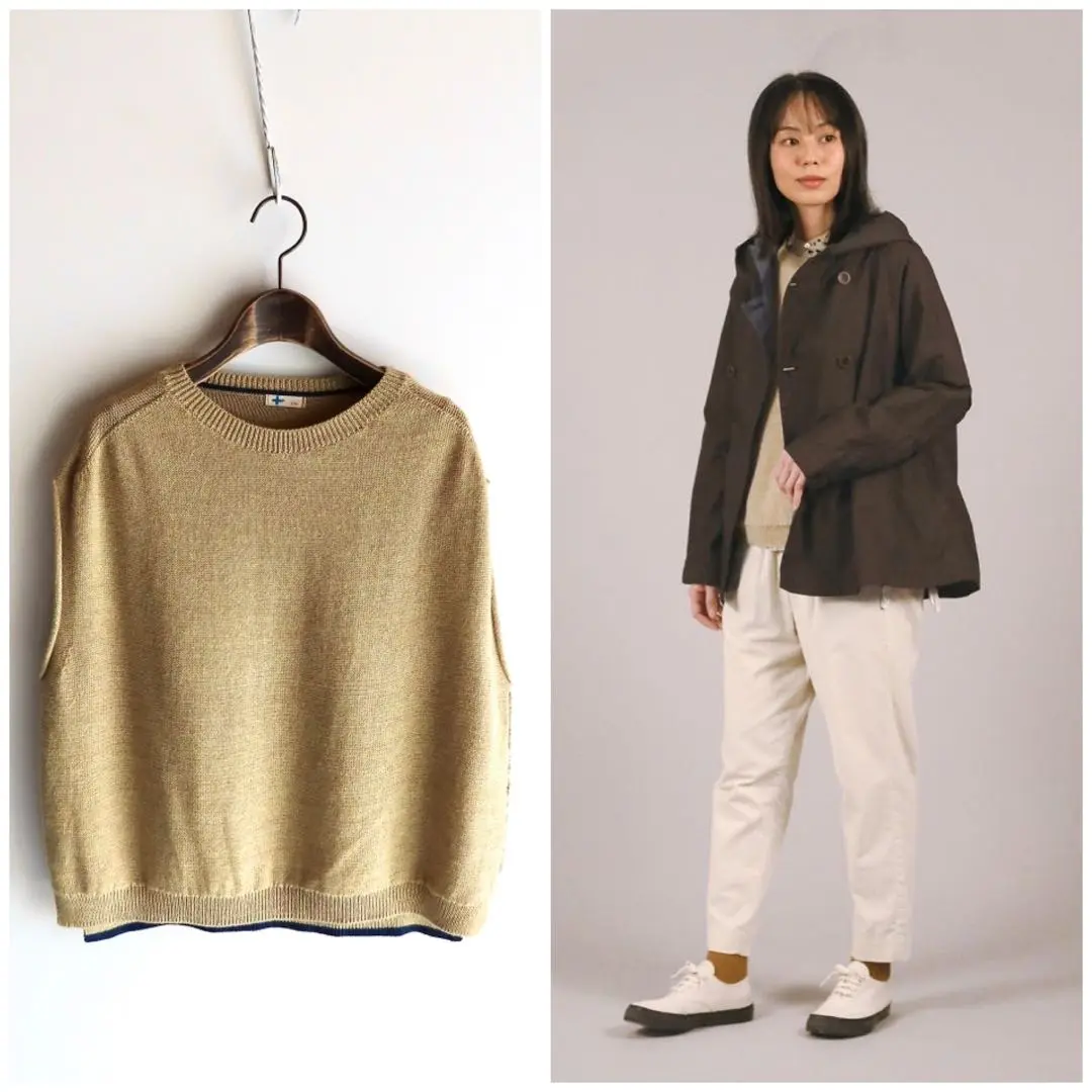 美品✨パラスパレス コットン ニット ベスト ライトベージュ