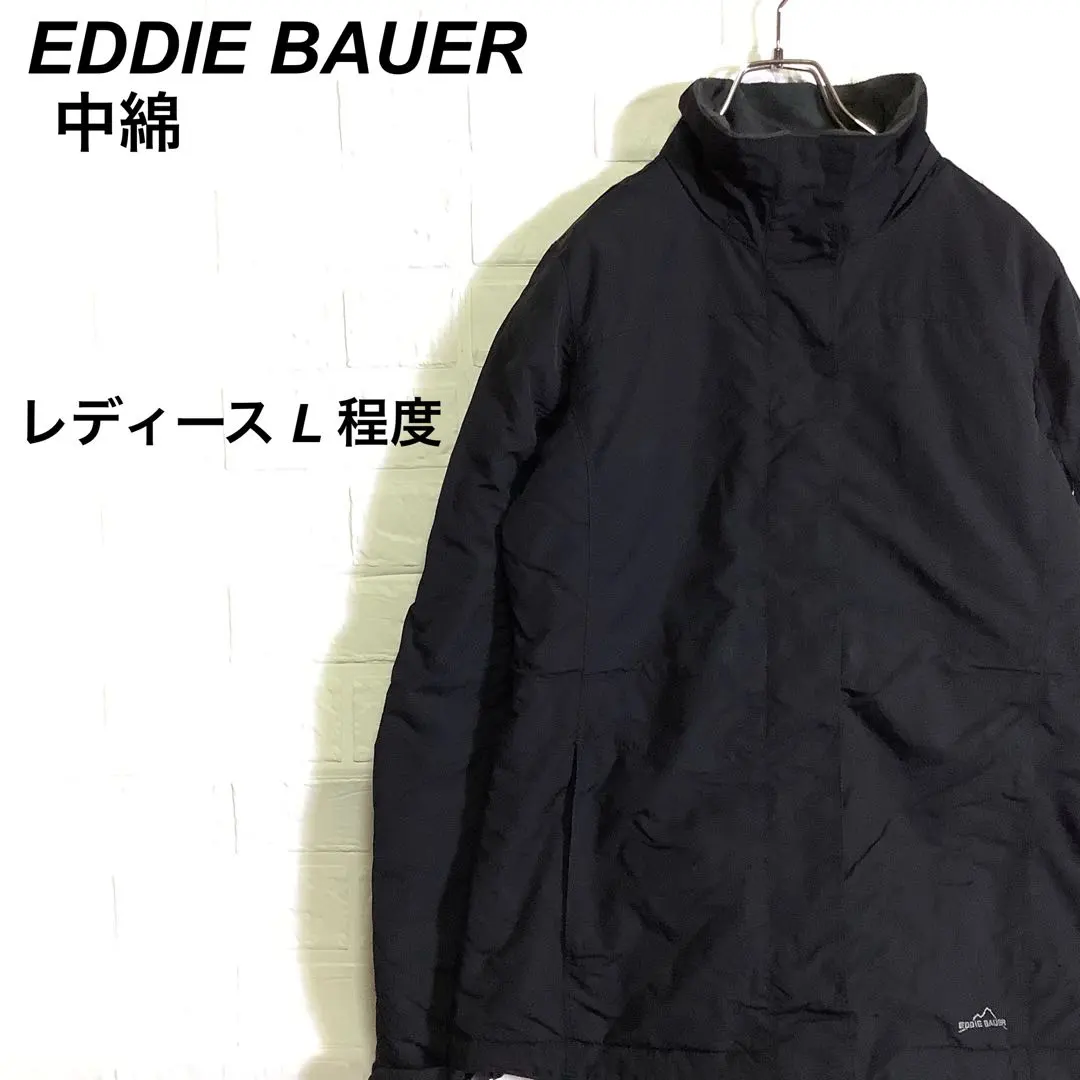 ○EDDIE BAUER 艾迪·鮑爾 中棉夾克 刺繡Logo 黑色L 的縮圖