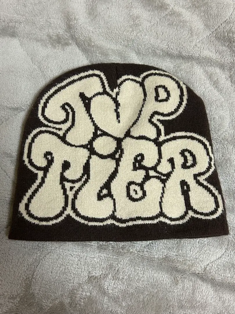 Thumbnail of Knit Cap / Beanie Brown Logo y2k