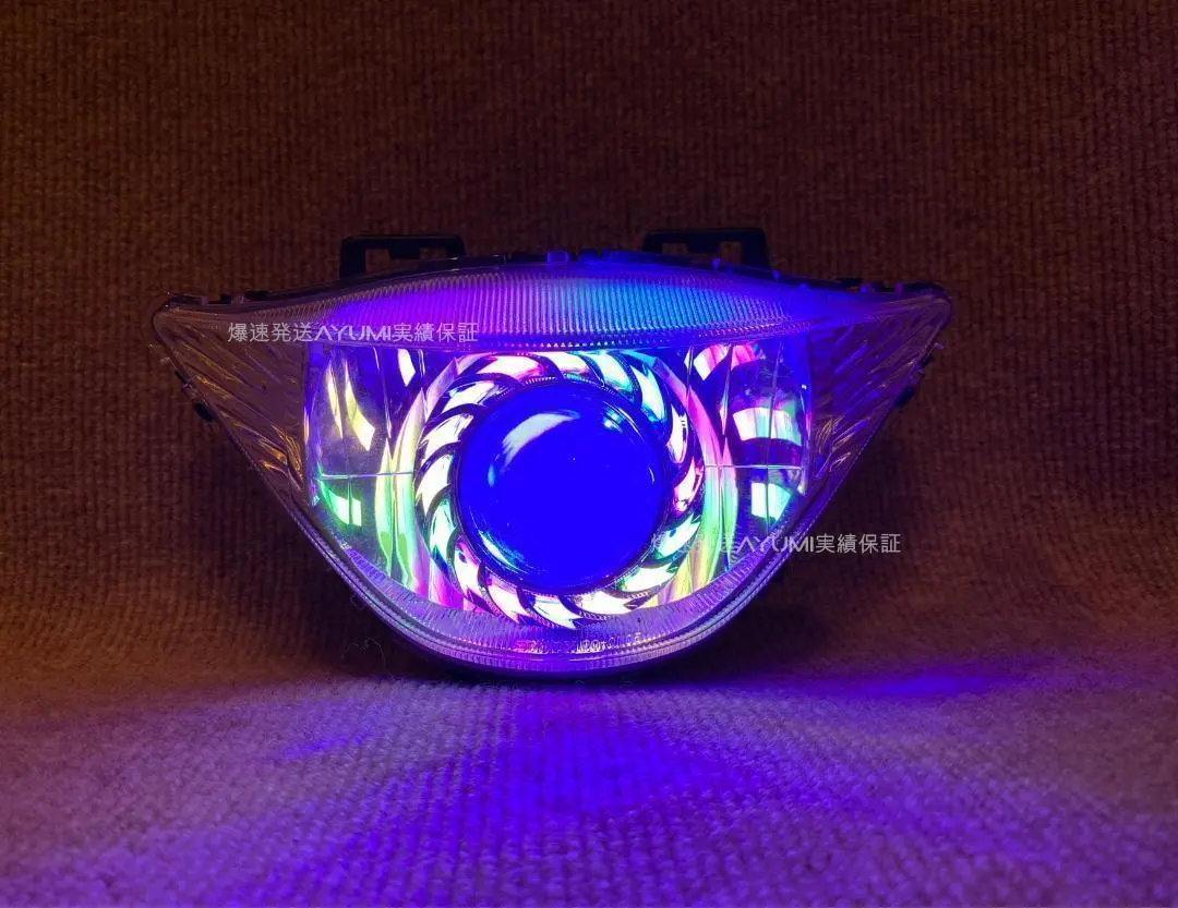 アドレスv125G 紫赤イカリングヘッドライト！ワンオフダーク