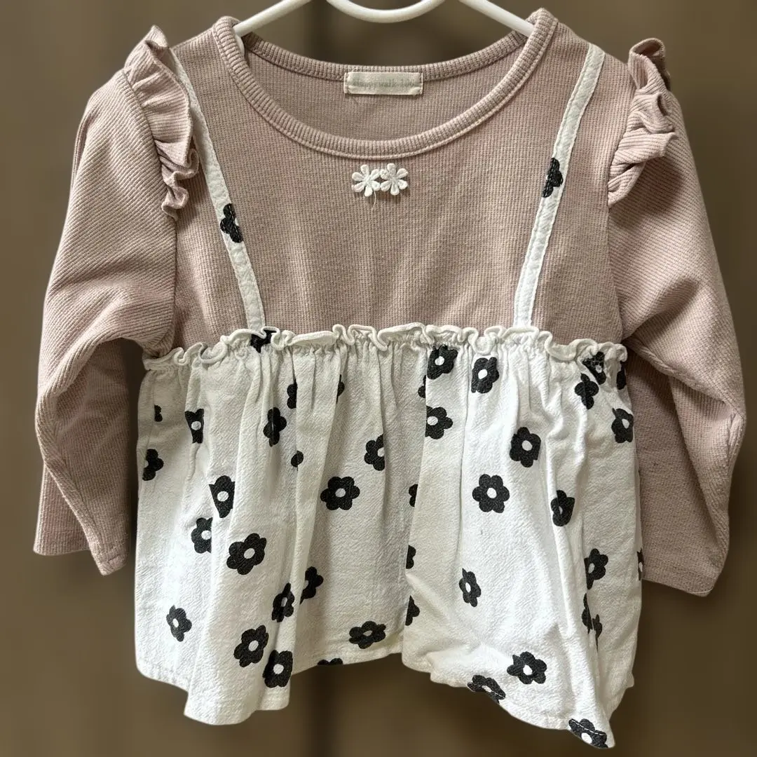 Thumbnail of [Used] Floral Print Long Sleeve Pink White Girl's 100