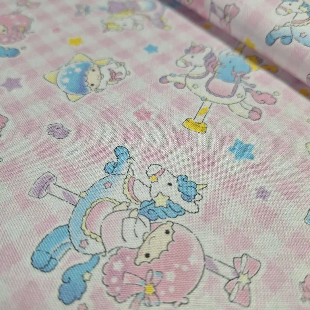 Thumbnail of ✿★ Sanrio Little Twin Stars Merry-Go-Round <Seersucker> Fabric