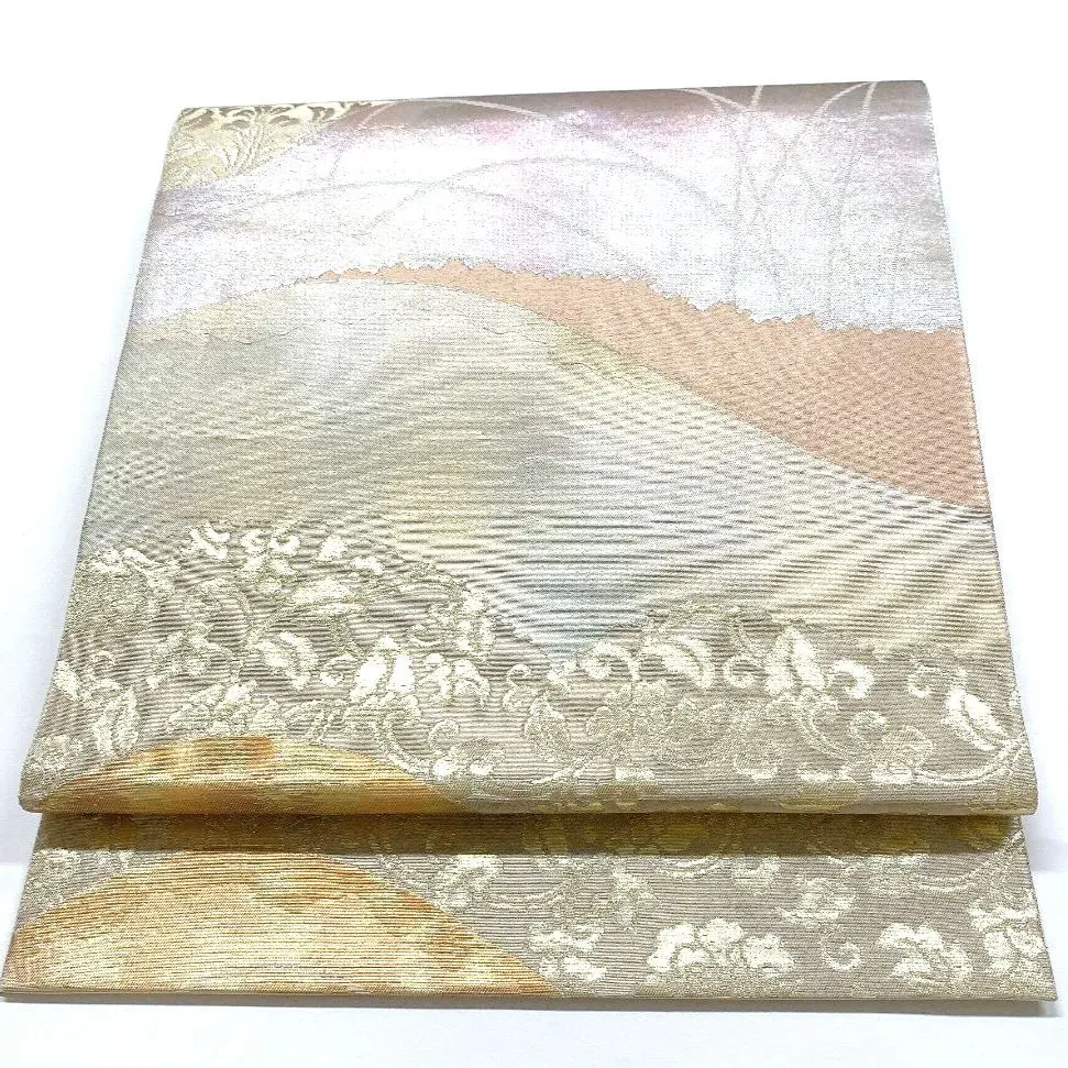 ［5349］袋帶 花唐草紋樣 金銀絲 六通 正絹 和服 禮服 的縮圖