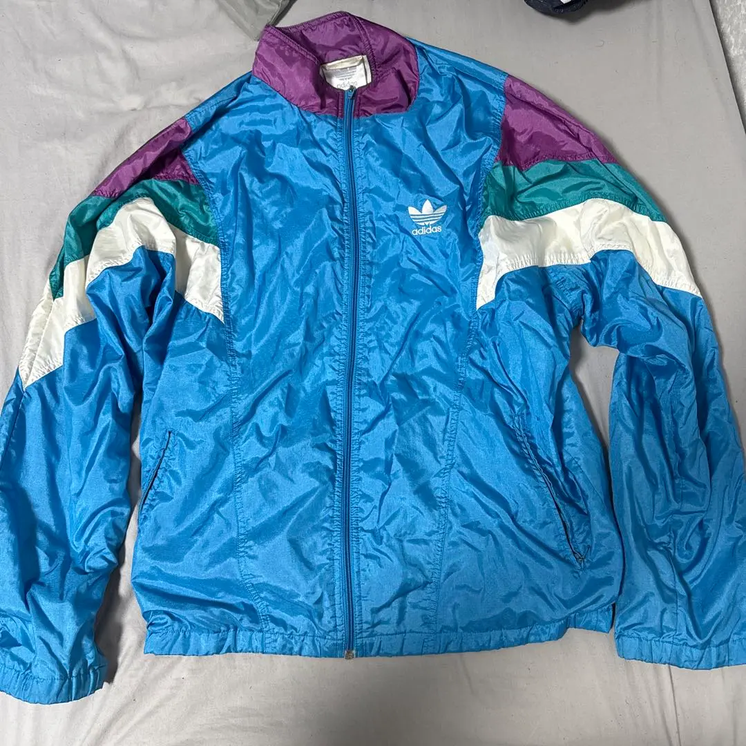 Thumbnail of Adidas nylon jacket, blue, purple, green, size 7