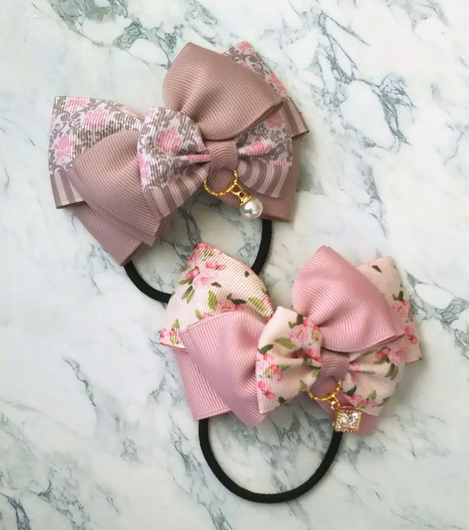 Thumbnail of Restock: Sun Clip Ribbon Hair Tie, Dusty Pink, Handmade
