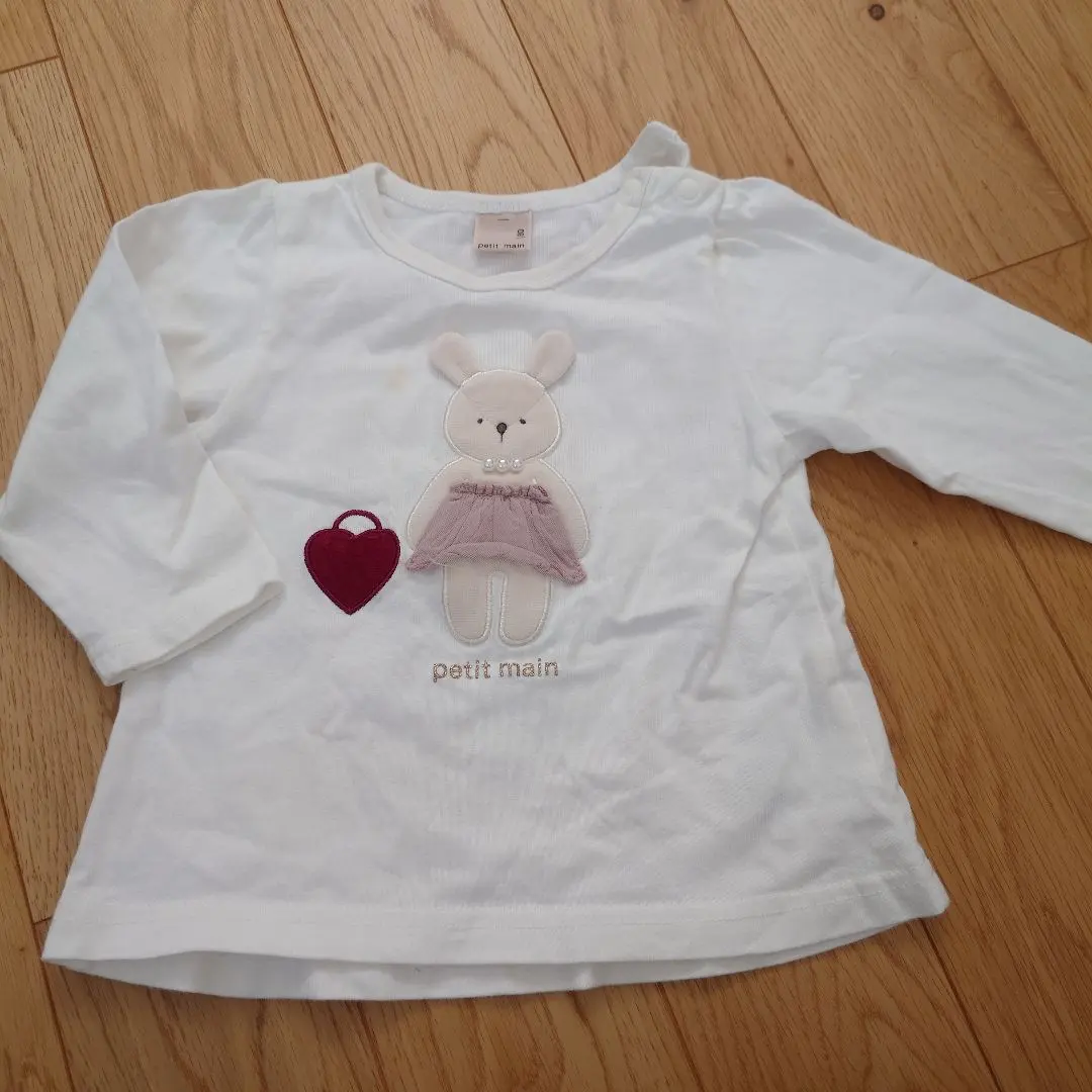 petit main 動物圖案長袖T恤 小兔 80 的縮圖