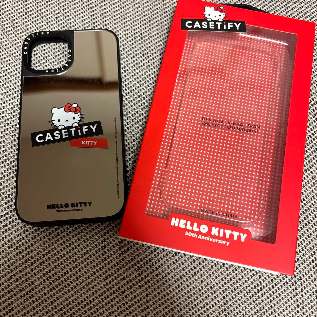 casetify】キティ50周年ステッカーフィルムケースiPhone13pro