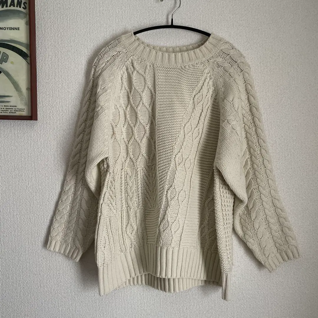 Thumbnail of SELECT MOCA Ivory Cable Knit Sweater M
