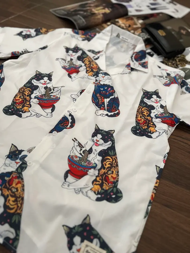 Thumbnail of Levin's Factory Evil Cat Aloha Shirt Short Sleeve