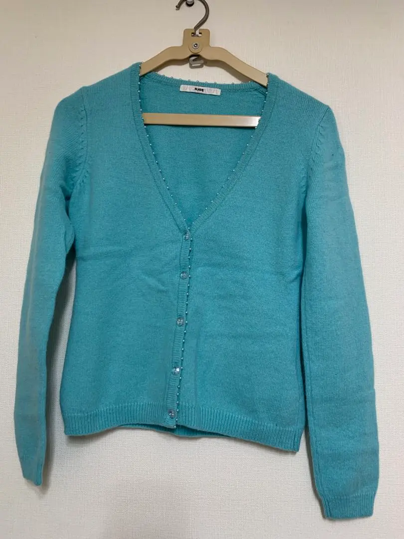 Thumbnail of Light blue, 100% wool cardigan, size M