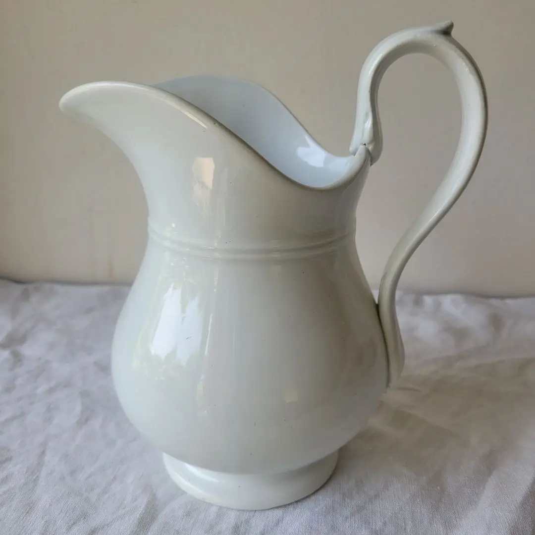 フランス　アンティーク　ピシェ　白 リモージュ Sarreguemines 白 ピシェ アンティーク 0501225 | jinen_antique