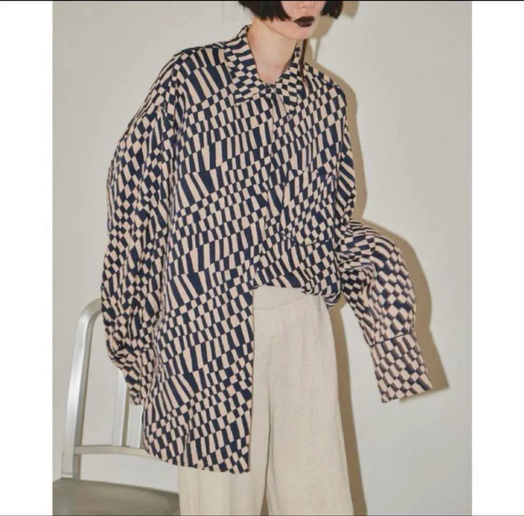 新品未使用 TODAYFUL ジオメトリック オーバー シャツ ネイビー TODAYFUL Geometric Over Shirts ジオメトリックオーバーシャツ