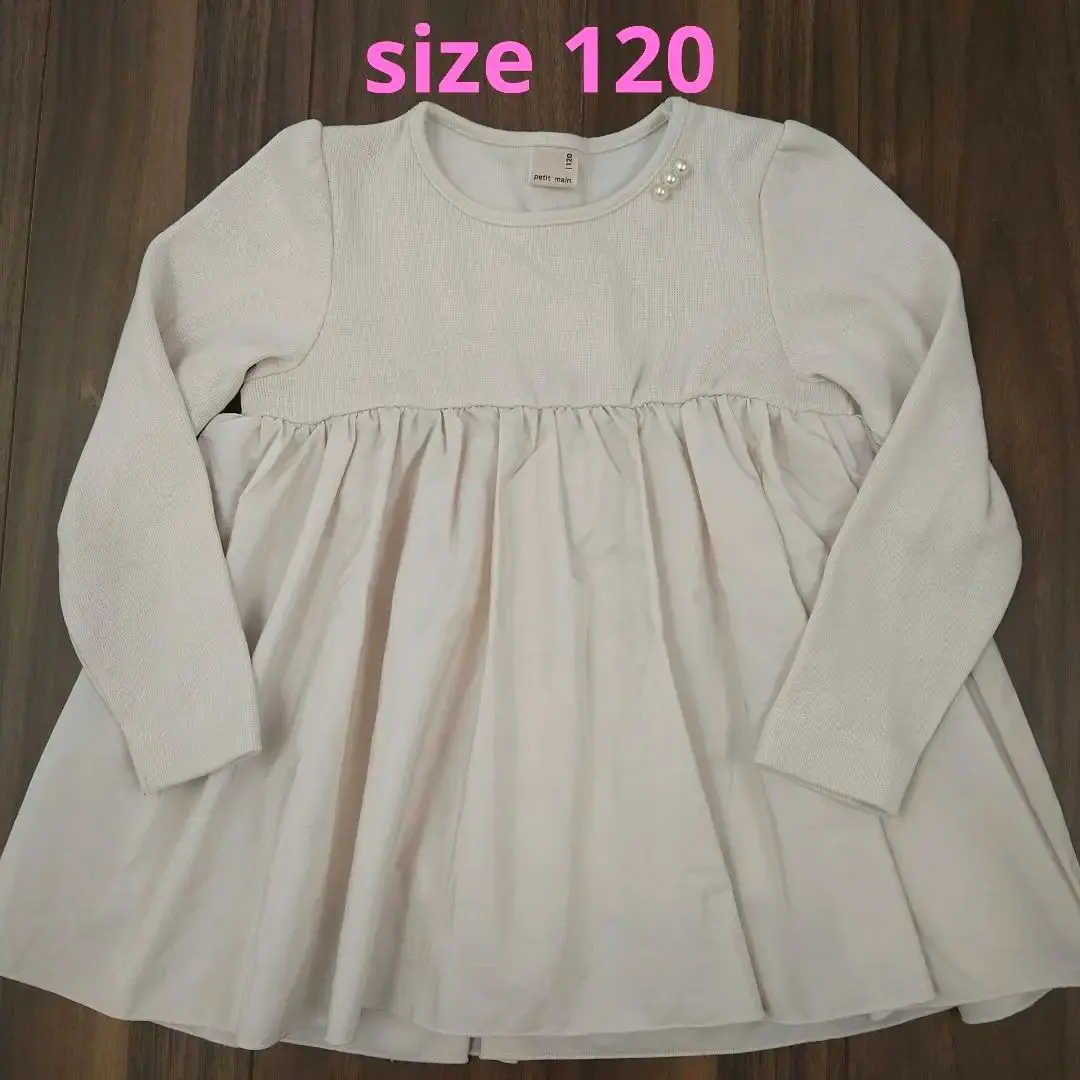 Thumbnail of petit main T-shirt 120 Cut and Sew Tunic Pearl