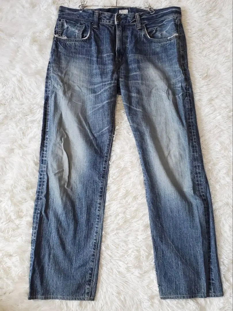 愛德溫 505ZX 直筒牛仔褲（33×33） 復古加工 的縮圖